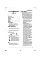 Insignia NSLCD22 TV Operating Manual